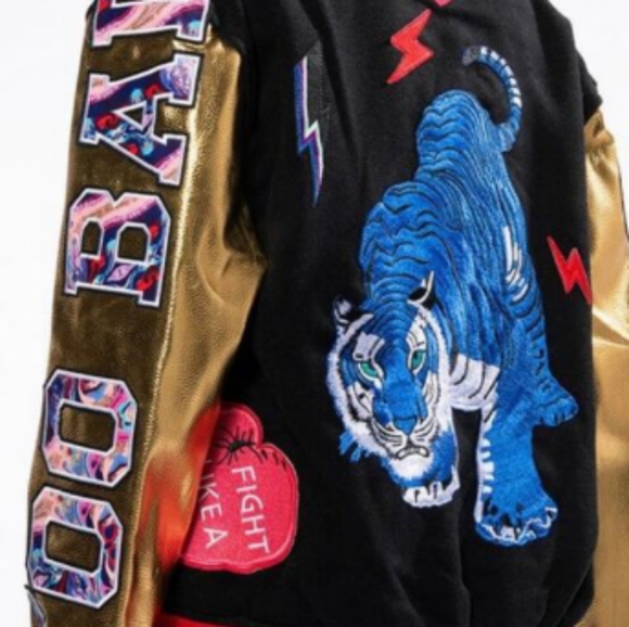 AKIRA "TOO BAD...SO SAD" OVERSIZED COLLEGIATE BOMBER JACKET **NWT** - Picture 5 of 8